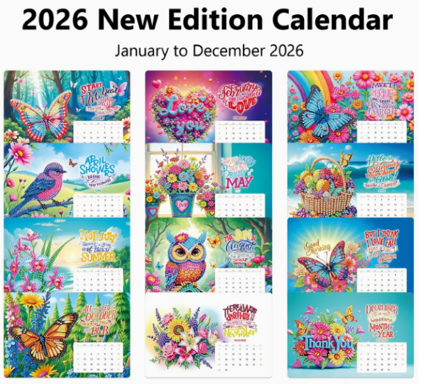 Diamond Painting Kalender 2026 13 teilig